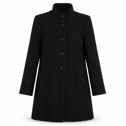 Womens UK Size 12 BHS Black Overcoat