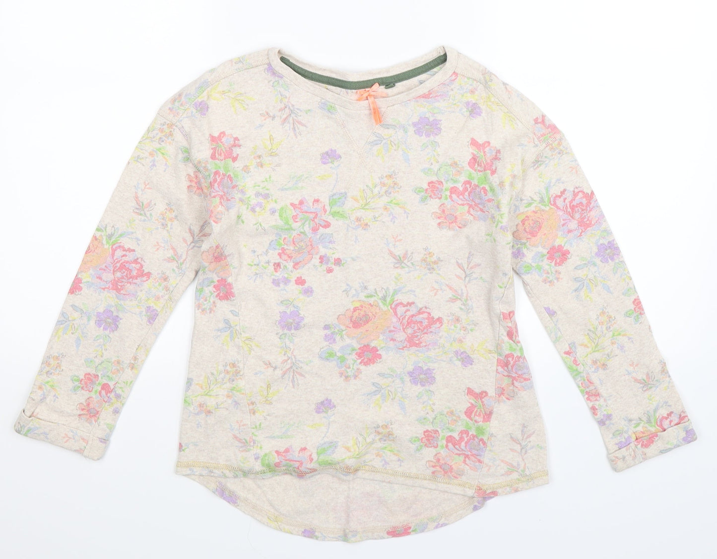 NEXT Girls Beige Floral  Pullover Sweatshirt Size 9 Years
