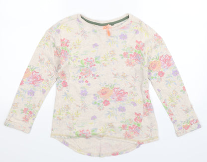 NEXT Girls Beige Floral  Pullover Sweatshirt Size 9 Years