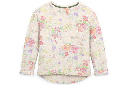Next Girls Beige Floral  Pullover Sweatshirt Size 9 Years
