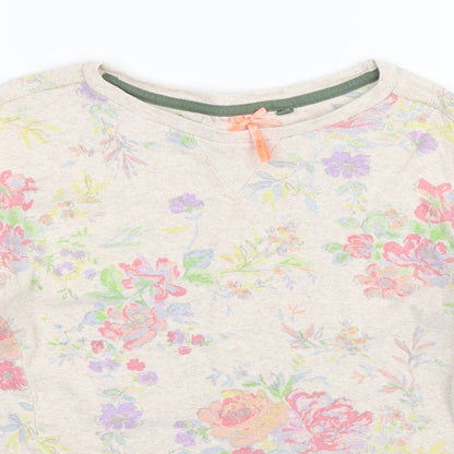 NEXT Girls Beige Floral  Pullover Sweatshirt Size 9 Years