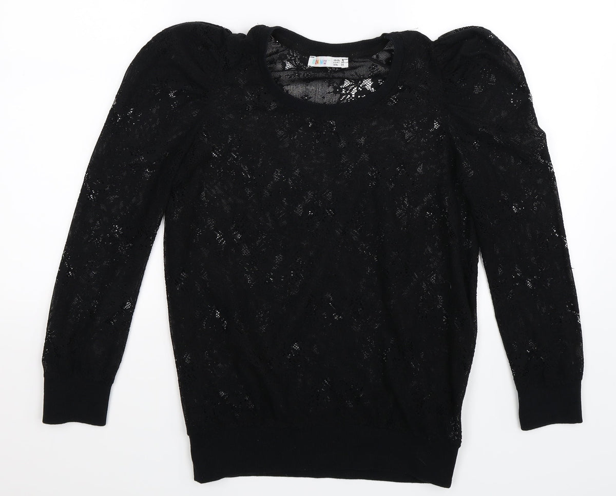 Denim Co Womens Black  Knit Pullover Jumper Size 8