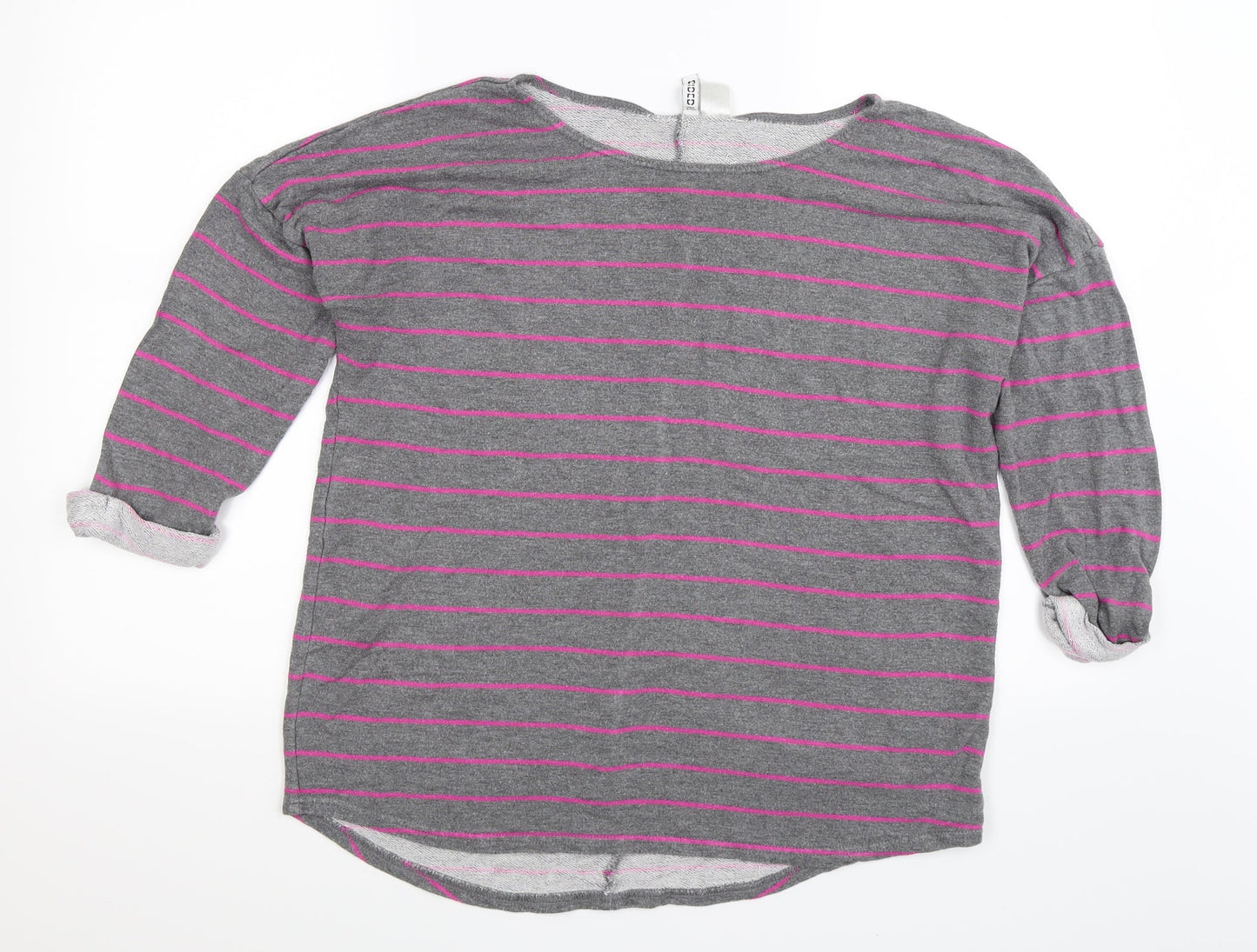 Divided Womens Grey Striped  Pullover Sweatshirt Size L