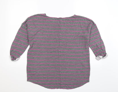 Divided Womens Grey Striped  Pullover Sweatshirt Size L