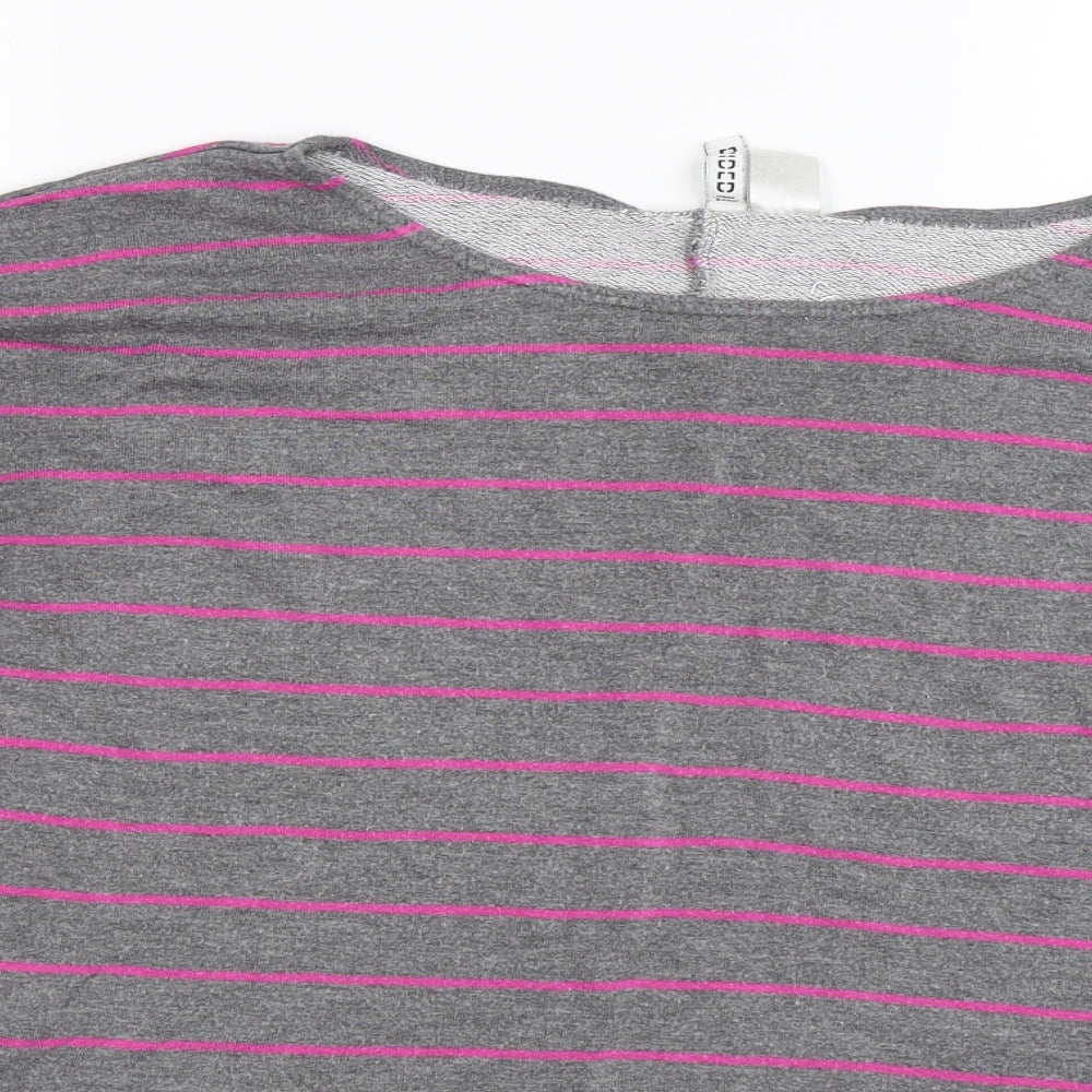 Divided Womens Grey Striped  Pullover Sweatshirt Size L
