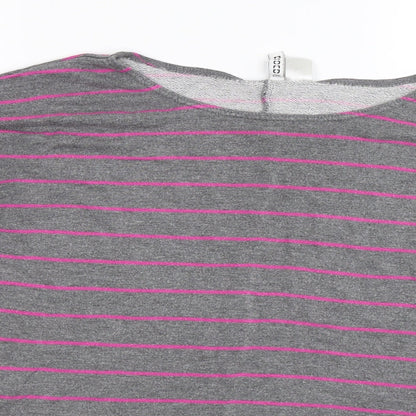 Divided Womens Grey Striped  Pullover Sweatshirt Size L