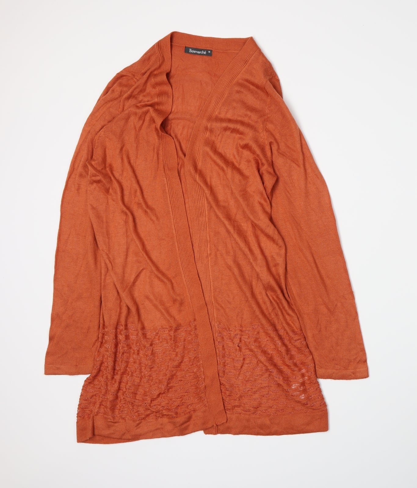 Bonmarché Womens Orange  Knit Cardigan Jumper Size M