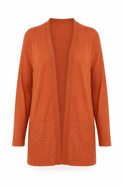 Bonmarché Womens Orange Knit Cardigan Jumper Size M