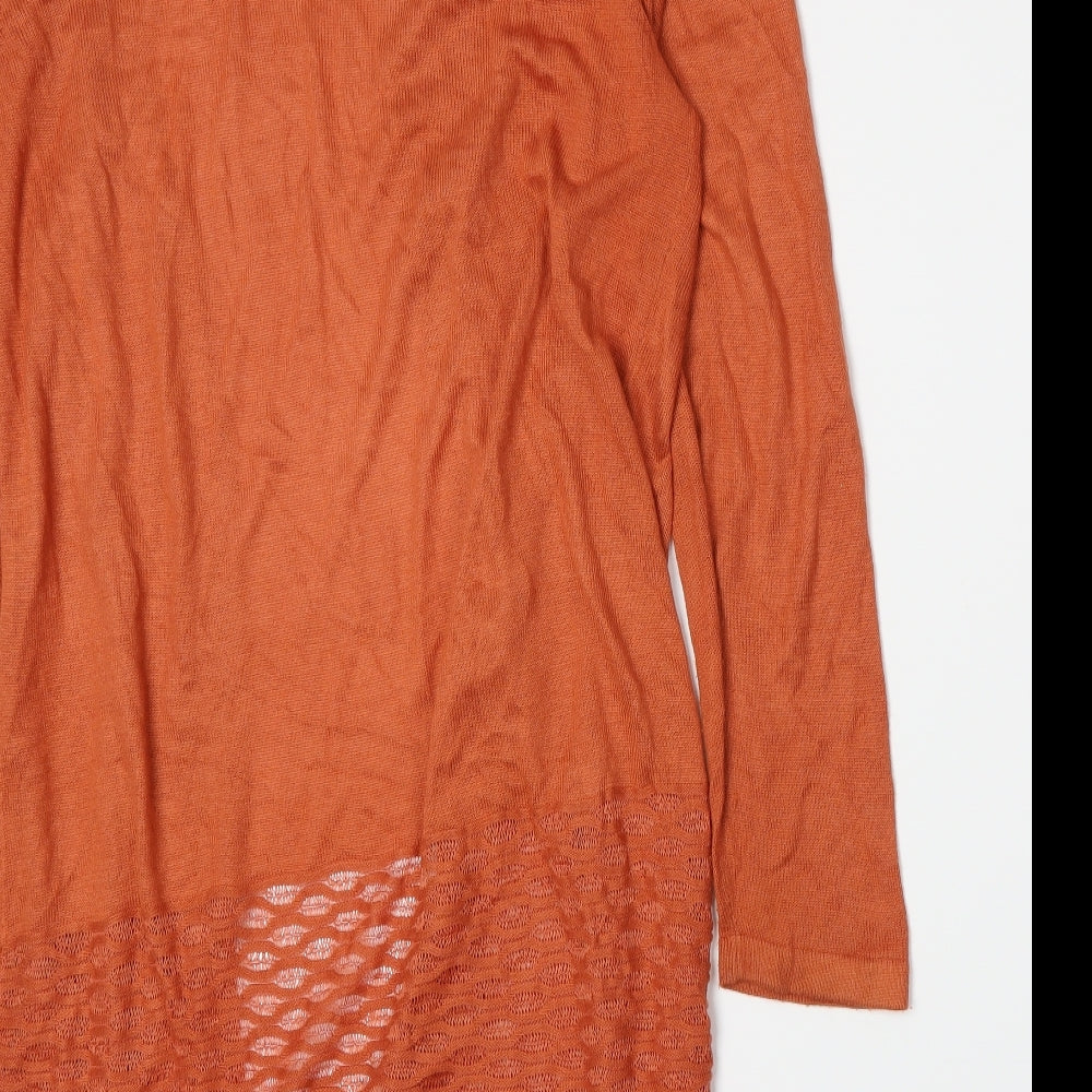 Bonmarché Womens Orange  Knit Cardigan Jumper Size M