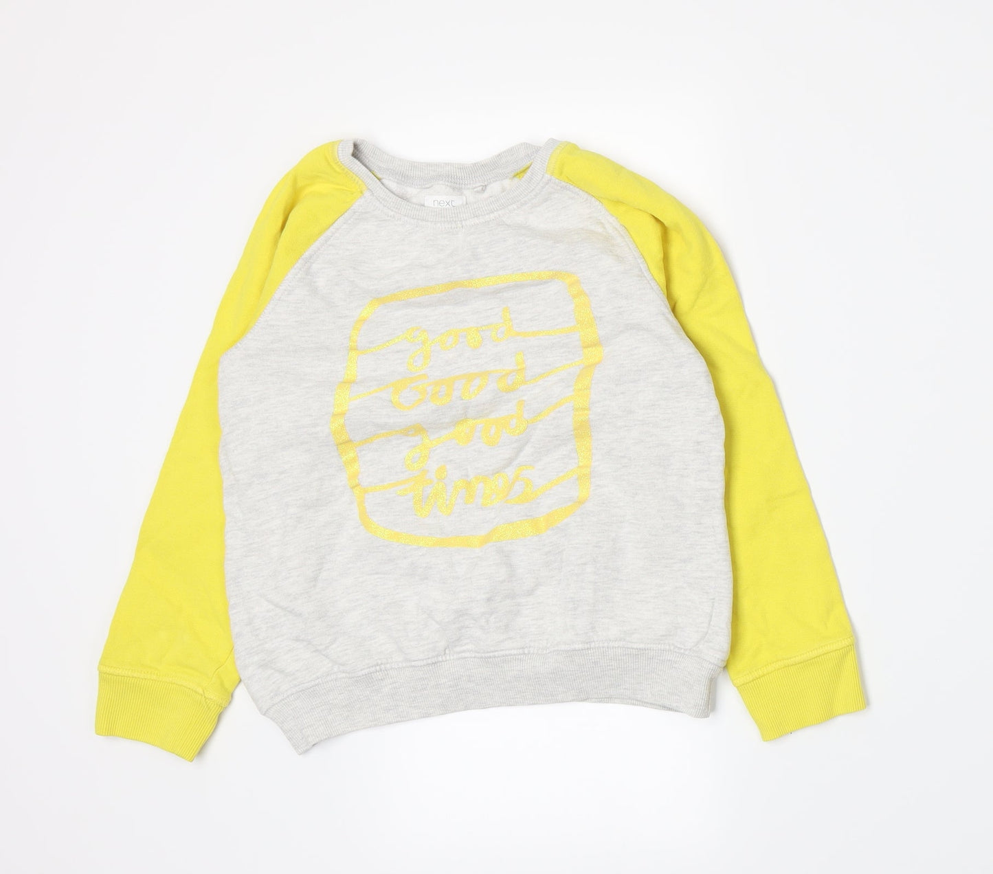 NEXT Girls Yellow  Jersey Pullover Sweatshirt Size 10 Years