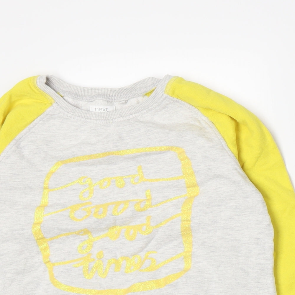 NEXT Girls Yellow  Jersey Pullover Sweatshirt Size 10 Years
