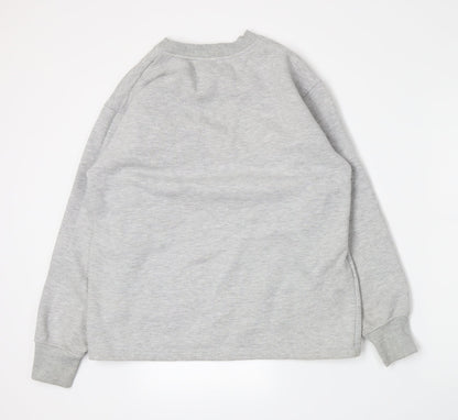 Womens Grey  Jersey Pullover Sweatshirt Size L