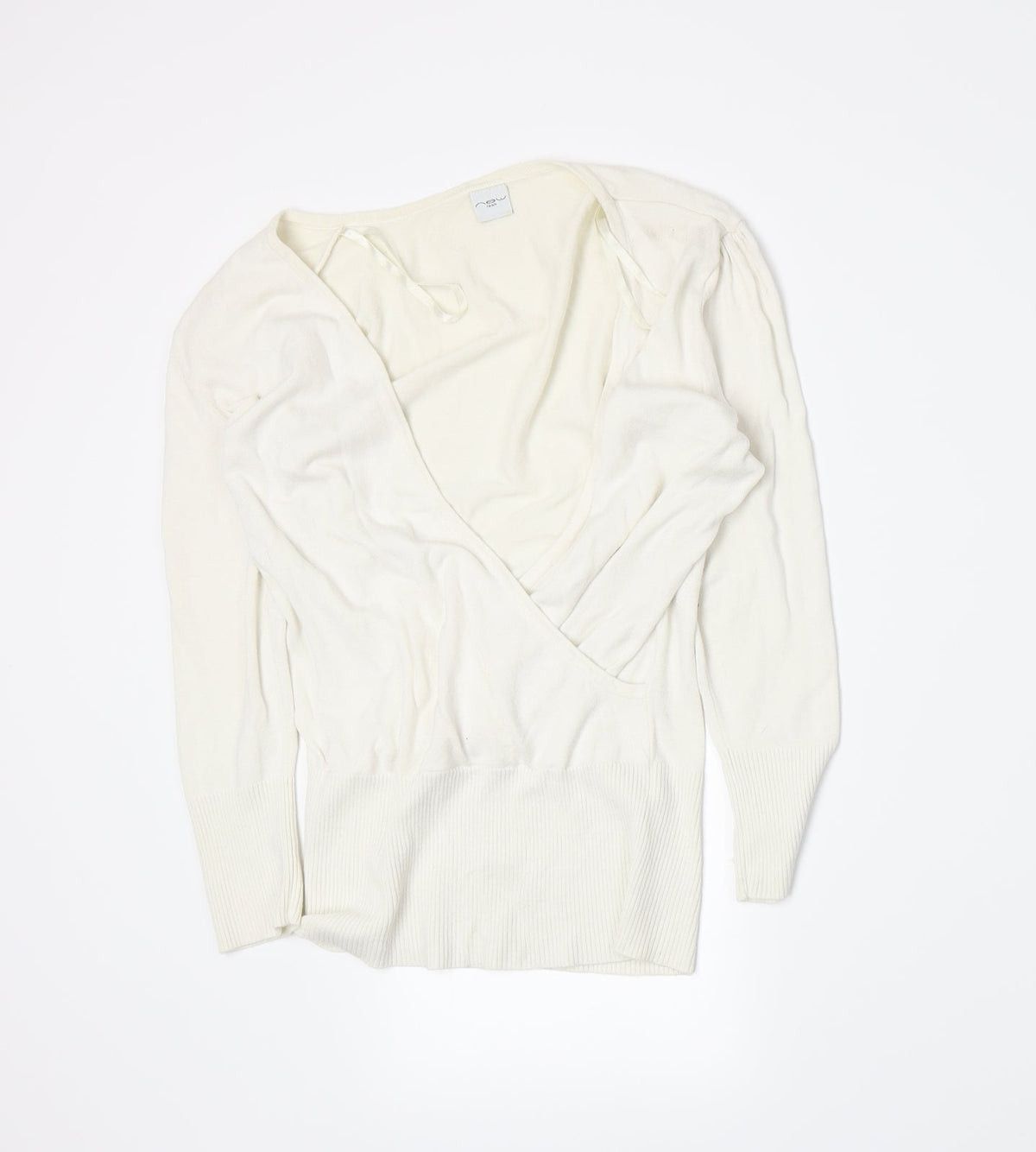 New Look Womens White  Knit Pullover Jumper Size 10