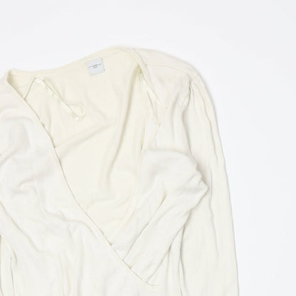 New Look Womens White  Knit Pullover Jumper Size 10