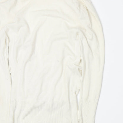 New Look Womens White  Knit Pullover Jumper Size 10