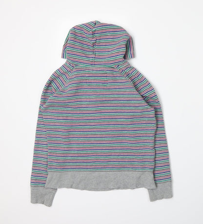 Primark Womens Grey Striped Jersey Pullover Hoodie Size 10