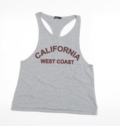 Boohoo Womens Grey   Basic Tank Size M  - Racer Back