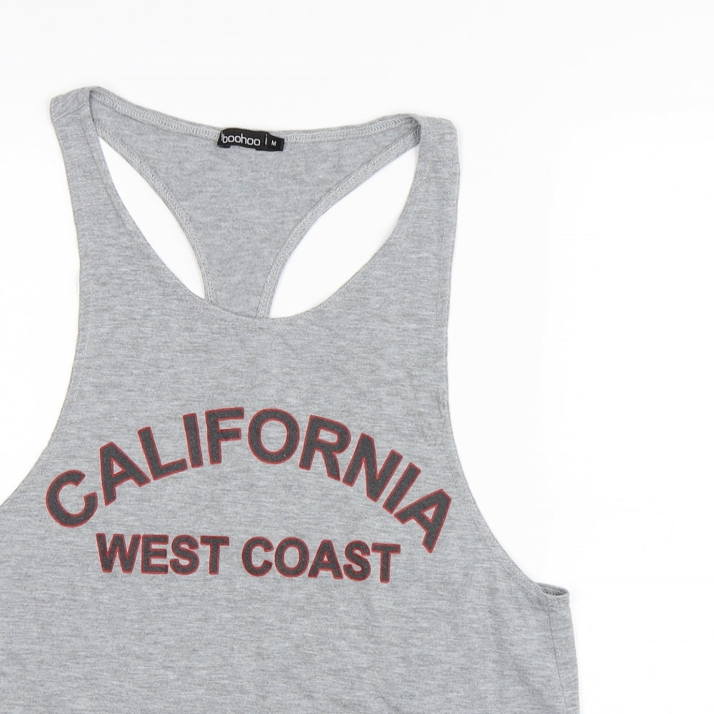 Boohoo Womens Grey   Basic Tank Size M  - Racer Back