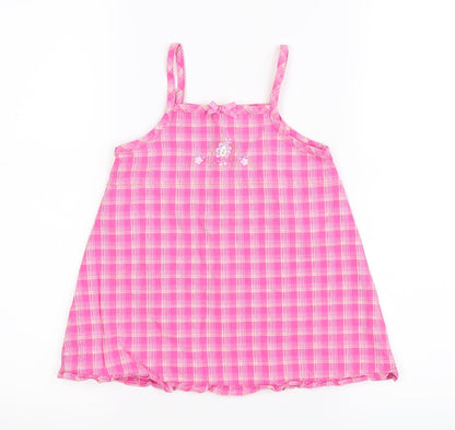 Adams Apple Girls Pink Gingham  A-Line  Size 9-12 Months