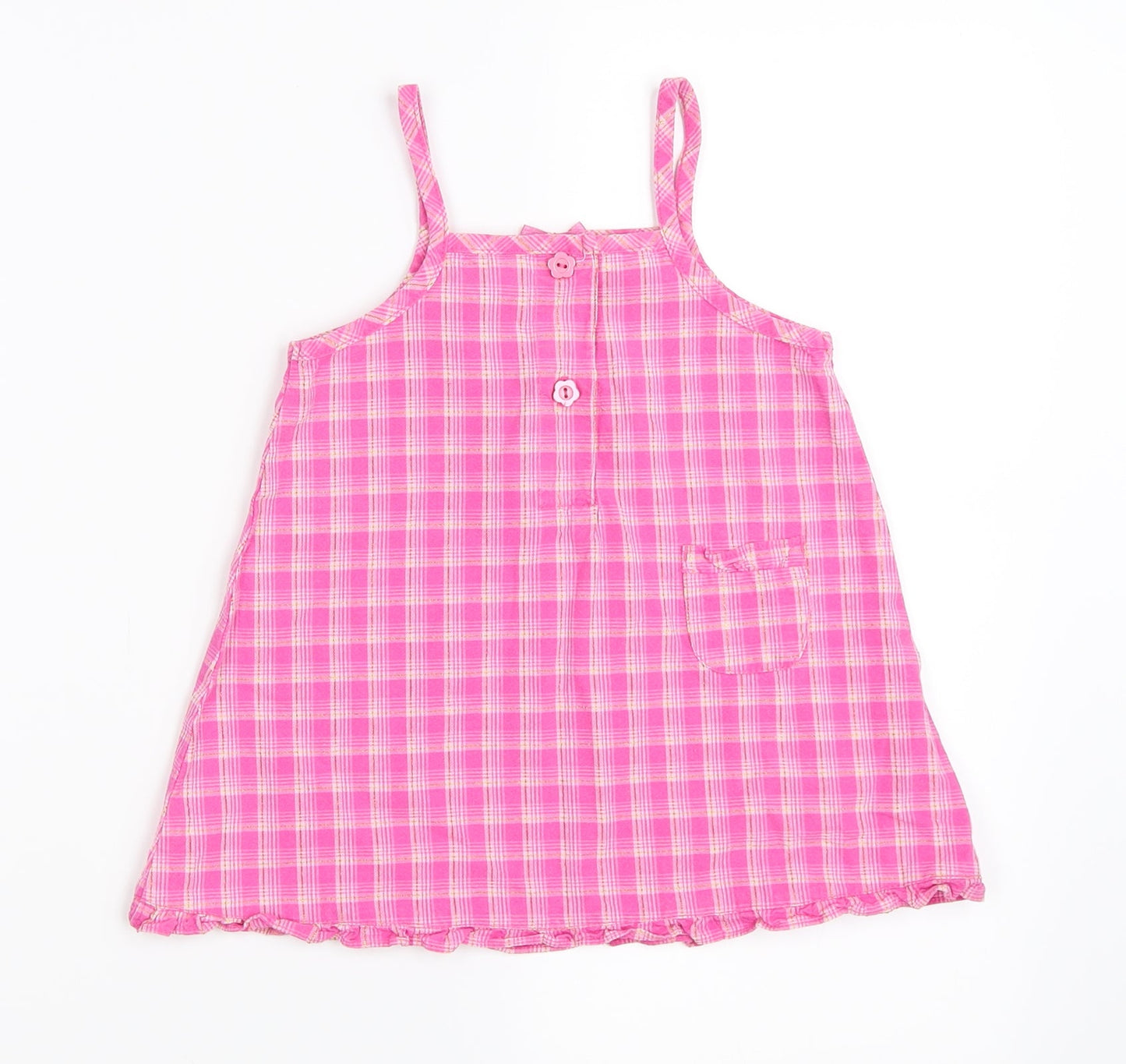 Adams Apple Girls Pink Gingham  A-Line  Size 9-12 Months