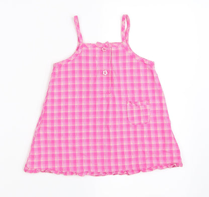 Adams Apple Girls Pink Gingham  A-Line  Size 9-12 Months