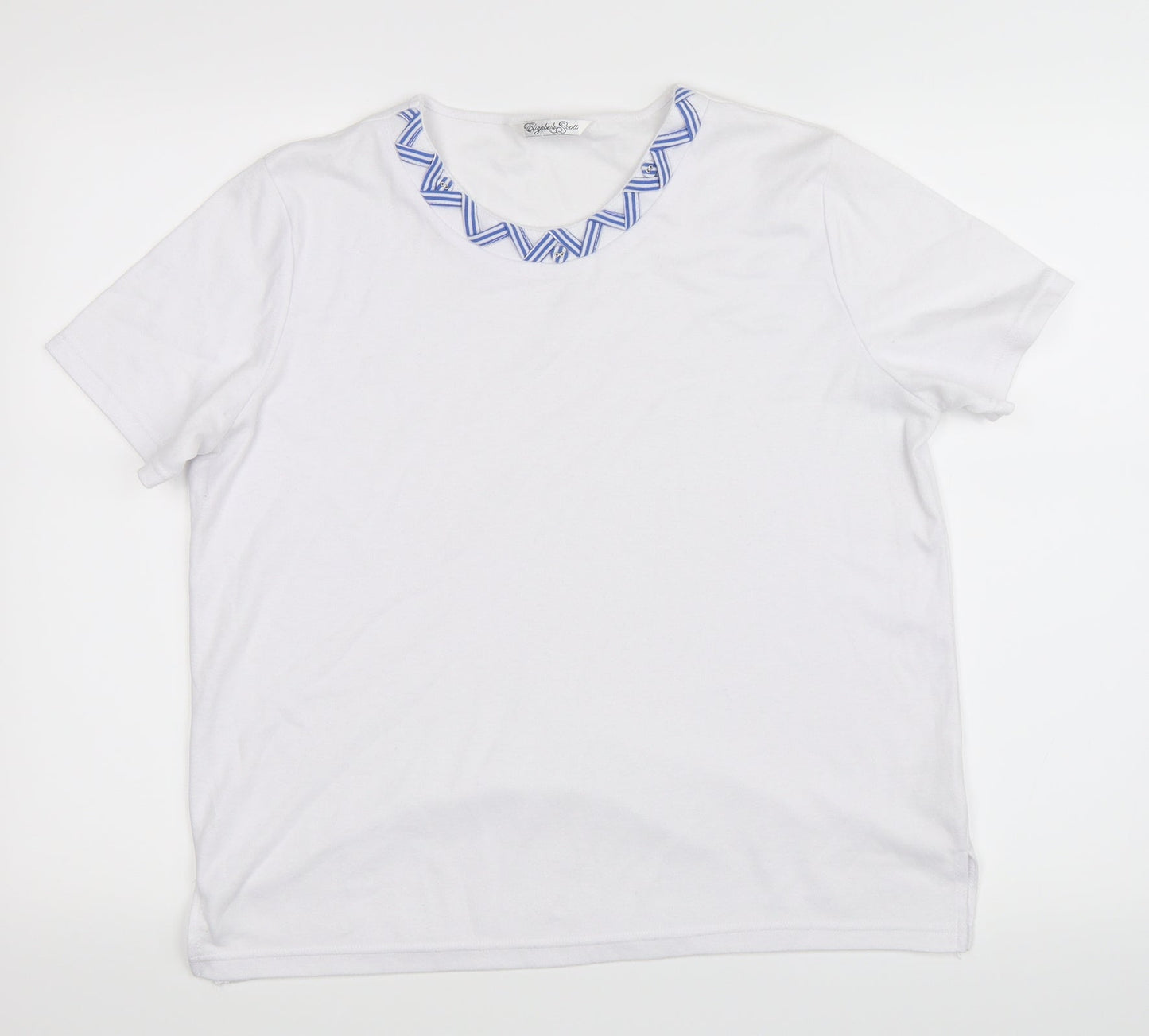 Elizabeth Scott Womens White   Basic T-Shirt Size S