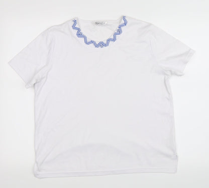Elizabeth Scott Womens White   Basic T-Shirt Size S