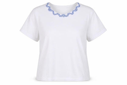 Elizabeth Scott Womens White   Basic T-Shirt Size S