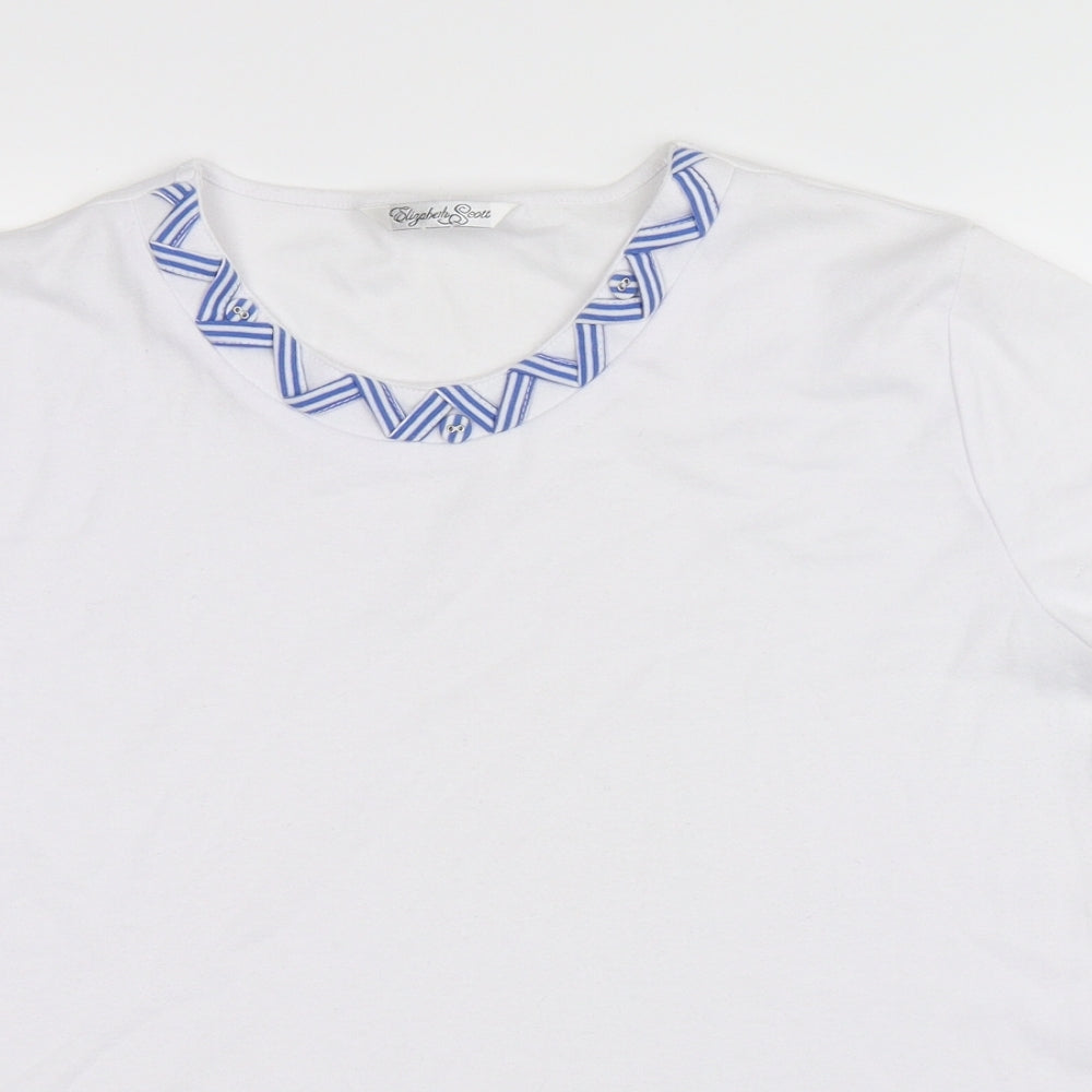 Elizabeth Scott Womens White   Basic T-Shirt Size S