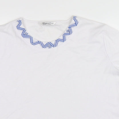 Elizabeth Scott Womens White   Basic T-Shirt Size S