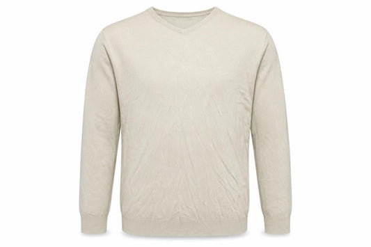 Mens UK Size L Atlantic Bay Beige Pullover Jumper
