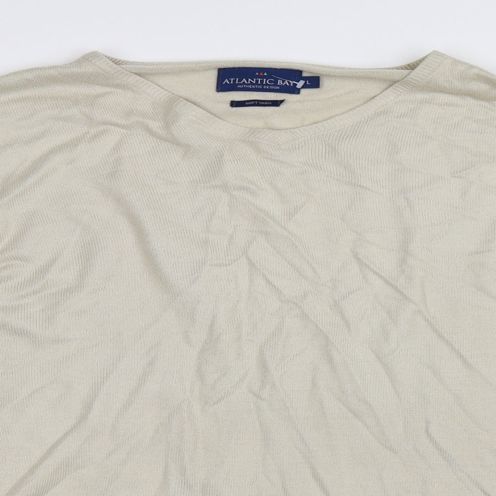 Atlantic Bay Mens Beige   Pullover Jumper Size L