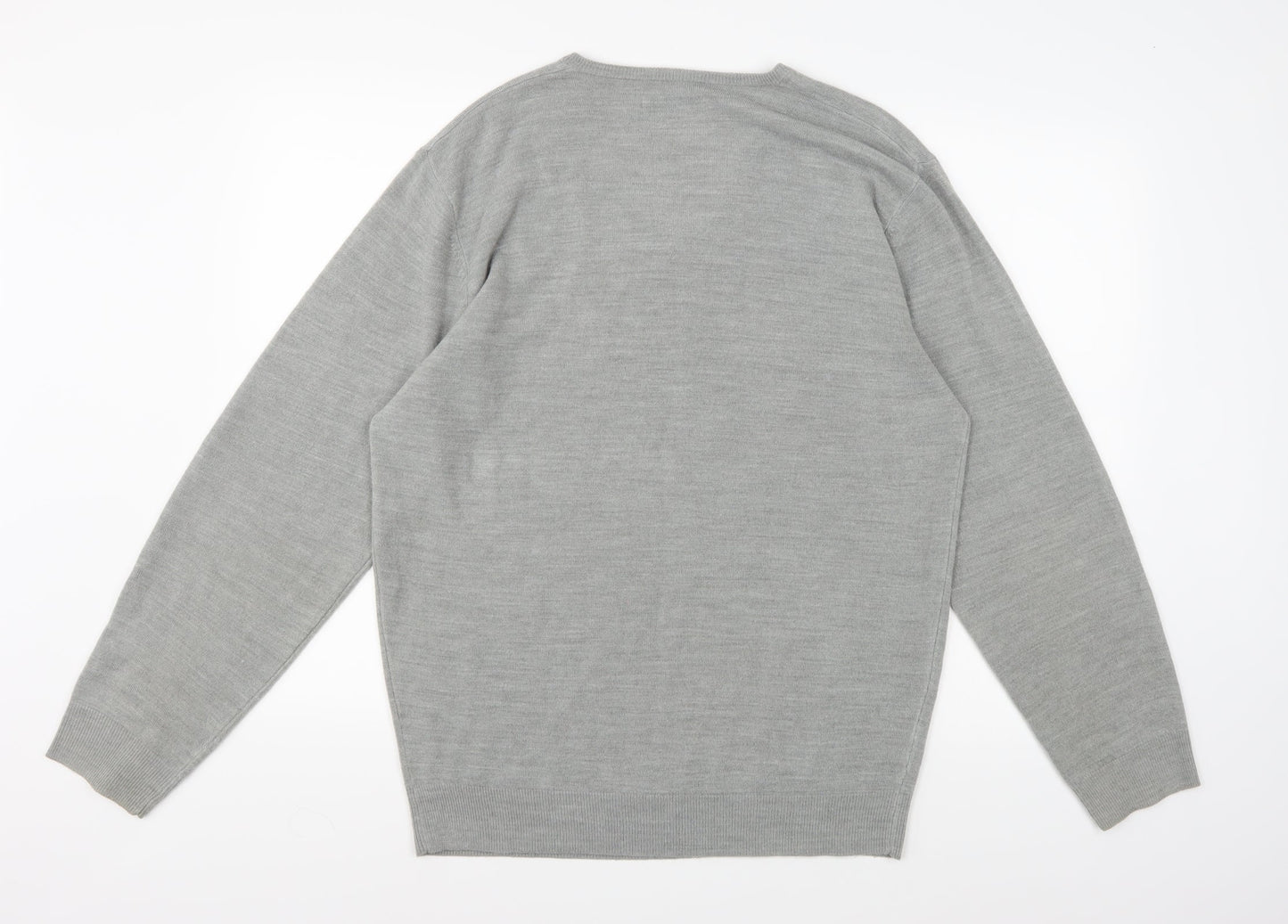 Greenwoods Mens Grey  Knit Pullover Jumper Size L