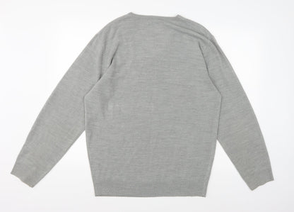 Greenwoods Mens Grey  Knit Pullover Jumper Size L