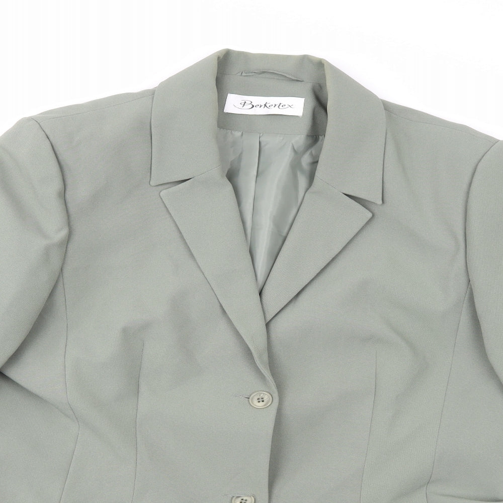 Berkertex Womens Green  Rayon Jacket Blazer Size 16