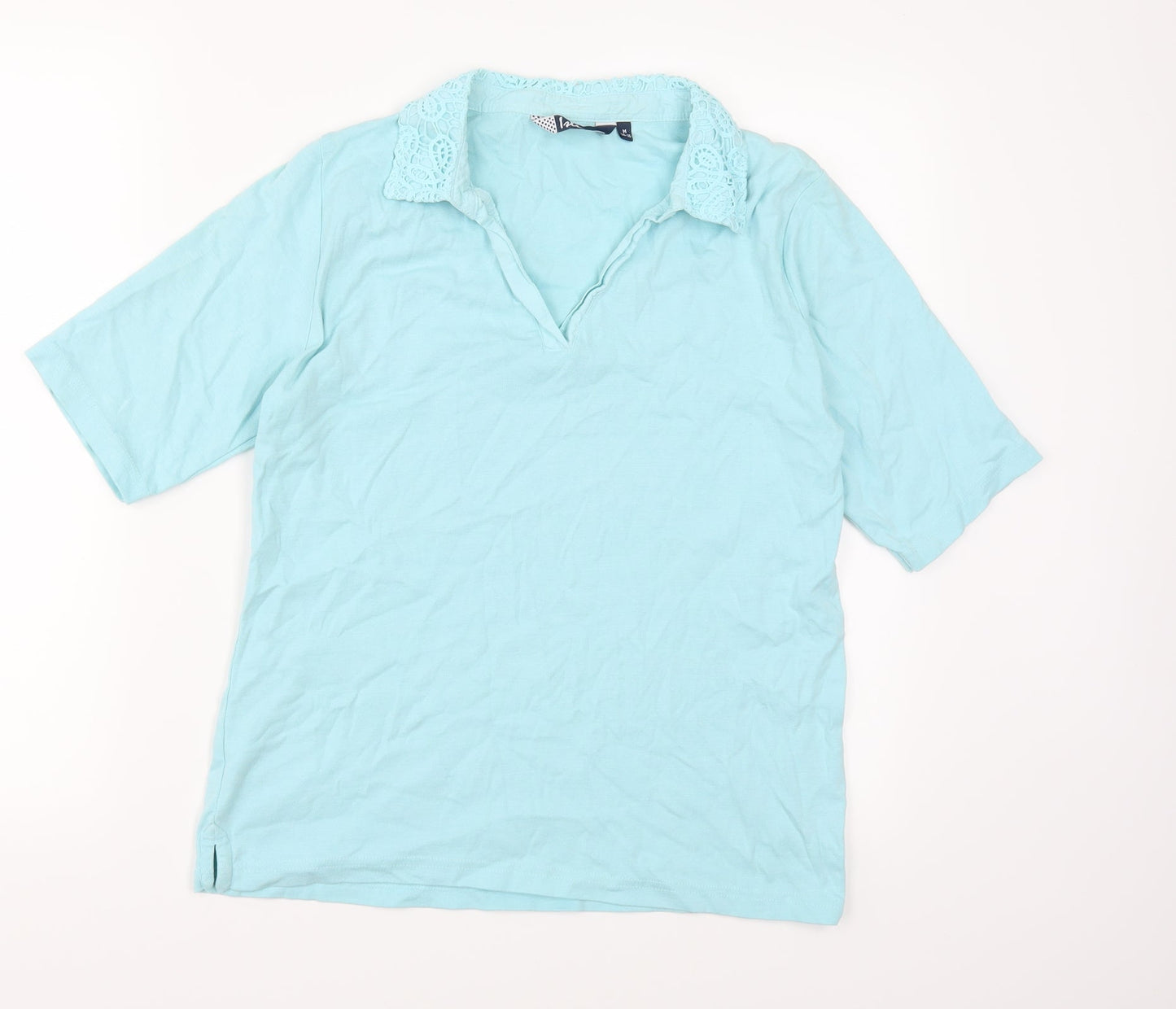 Womens UK Size M Isle Essentials Blue Basic T-Shirt