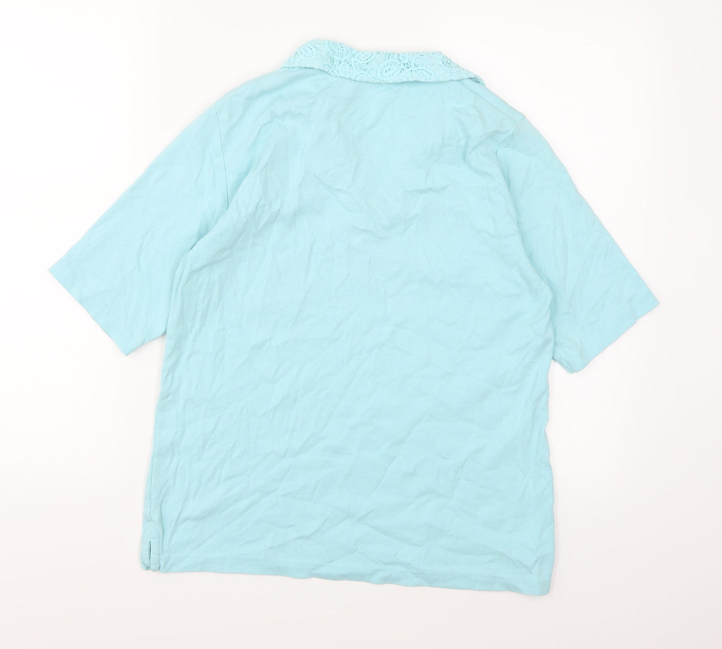Womens UK Size M Isle Essentials Blue Basic T-Shirt