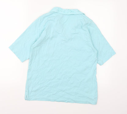 Womens UK Size M Isle Essentials Blue Basic T-Shirt