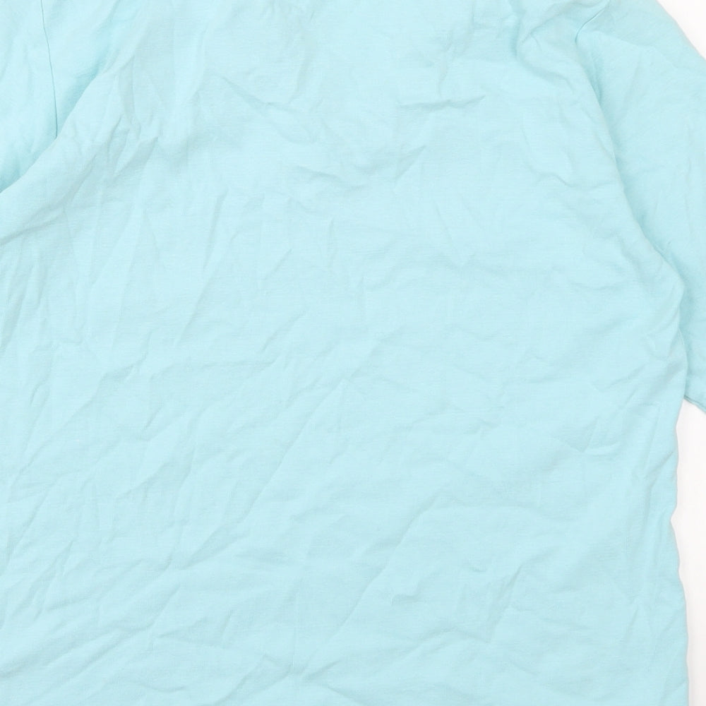 Womens UK Size M Isle Essentials Blue Basic T-Shirt