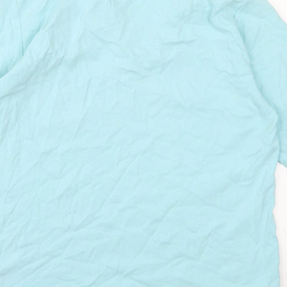 Womens UK Size M Isle Essentials Blue Basic T-Shirt