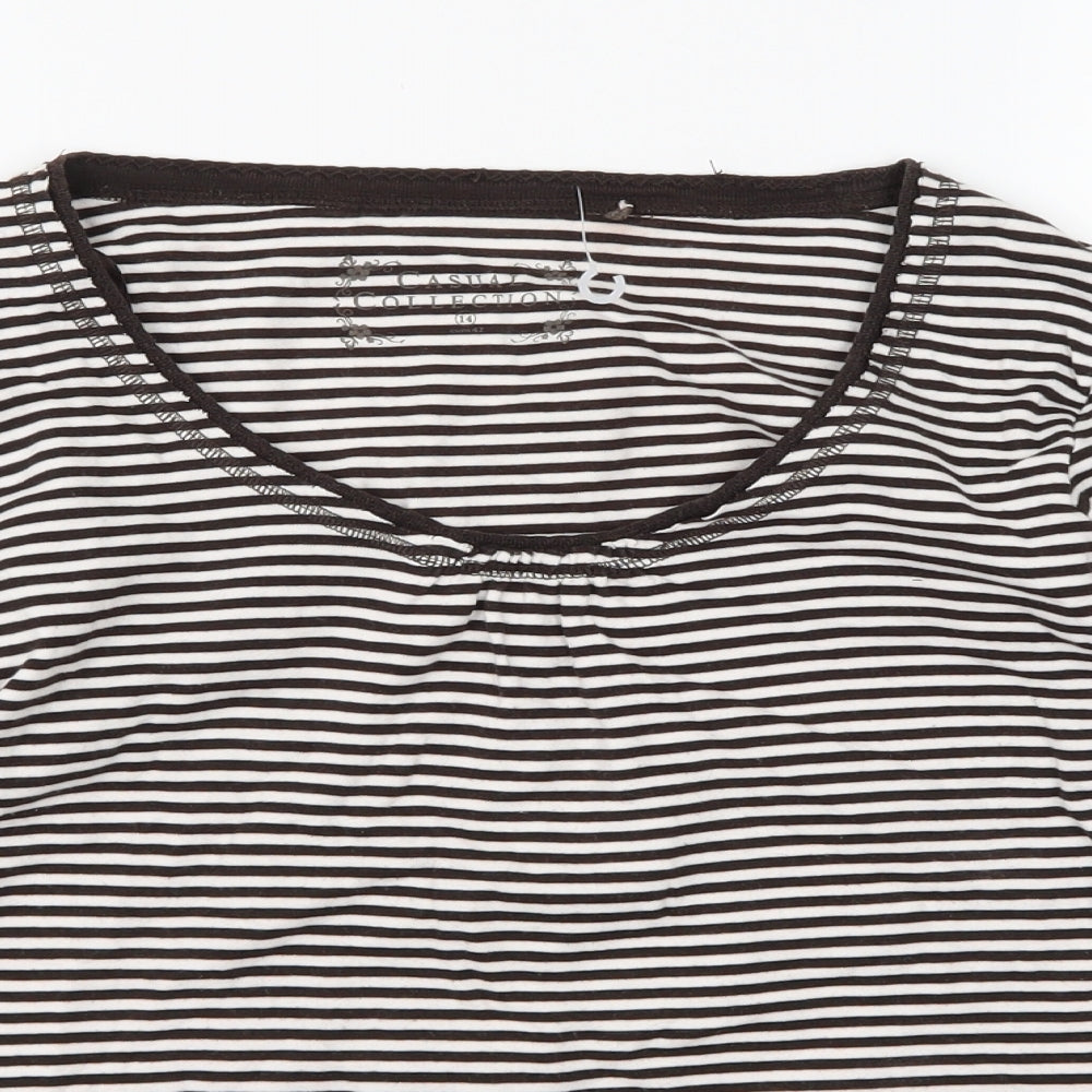 Womens UK Size 14 Casual Collection Brown Basic T-Shirt