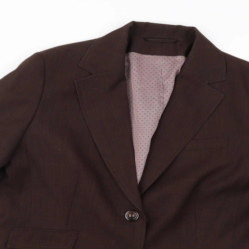 Dorothy Perkins Womens Brown  Rayon Jacket Suit Jacket Size 14