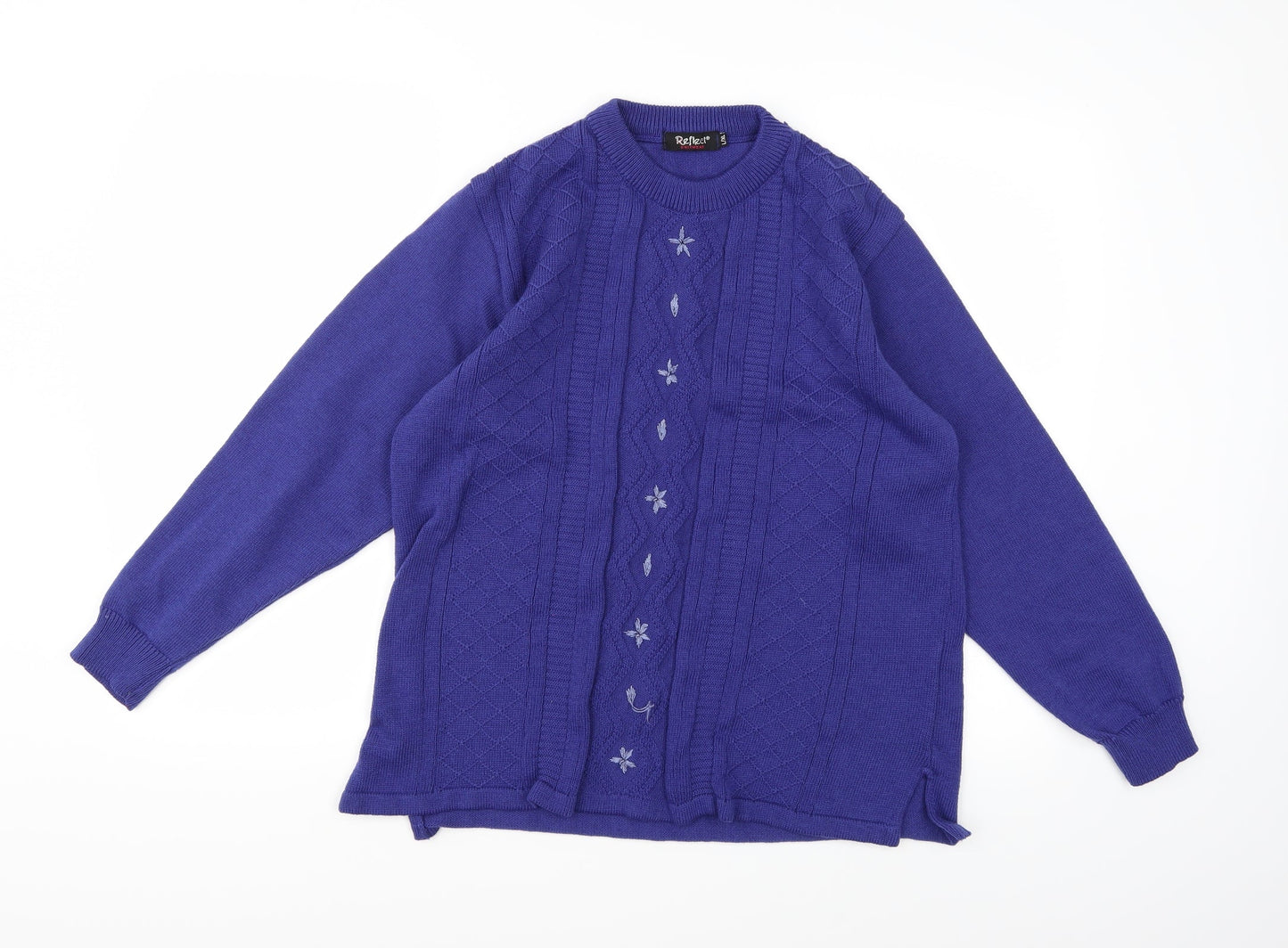 Reflect Womens Blue  Knit Pullover Jumper Size L
