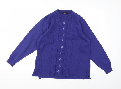 Reflect Womens Blue  Knit Pullover Jumper Size L