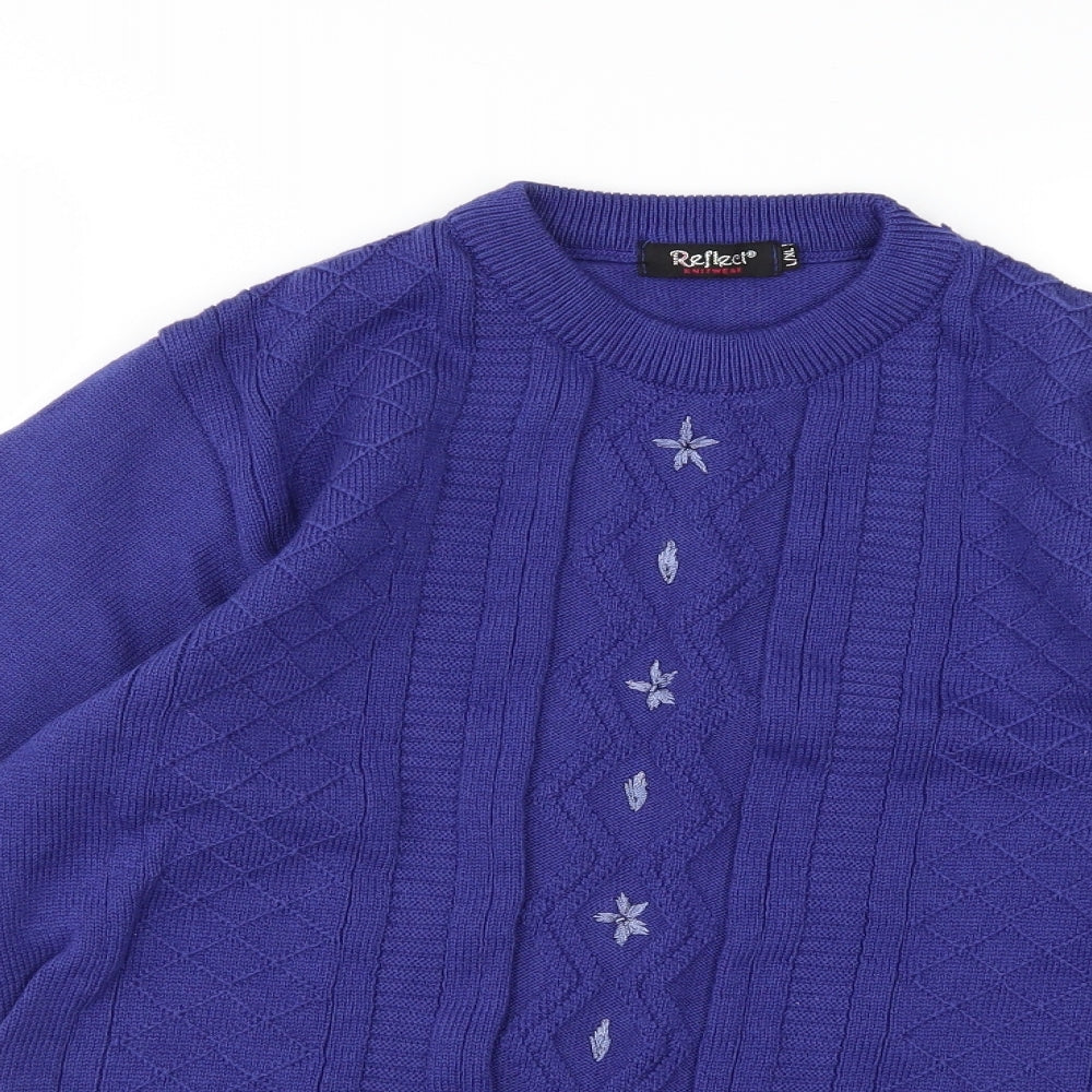 Reflect Womens Blue  Knit Pullover Jumper Size L