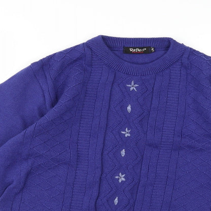 Reflect Womens Blue  Knit Pullover Jumper Size L