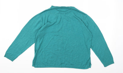 Reflect Womens Green  Knit Pullover Jumper Size L
