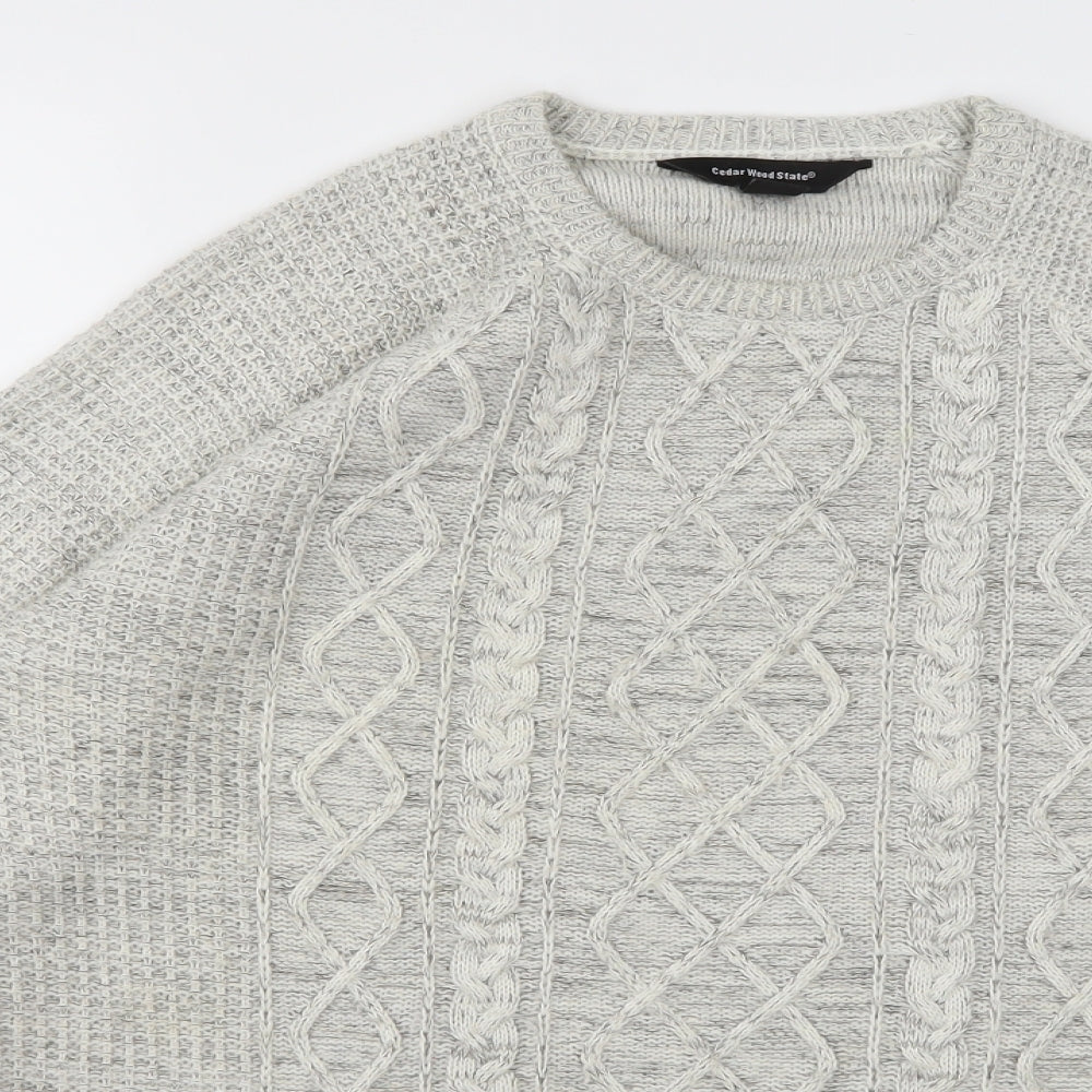 Cedar Wood State Mens Grey  Knit Pullover Jumper Size S