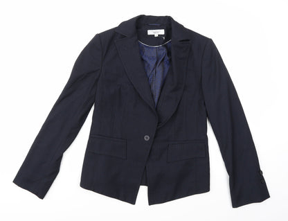 NEXT Womens Blue Striped Rayon Jacket Suit Jacket Size 12