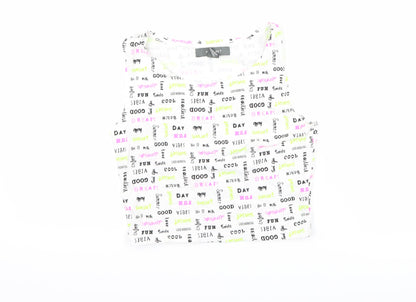Primark Womens White   Cropped Tank Size XS  - slogan